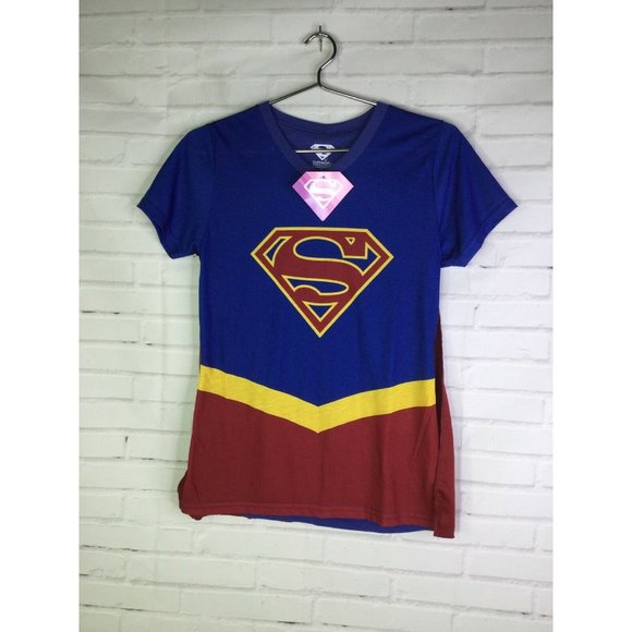 DC Comics Tops - DC Comics Supergirl TV Show Graphic T-Shirt With Cape Women's Juniors Size L